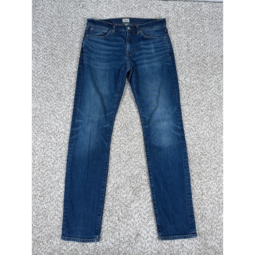 J Crew Jeans Mens 32x34 Blue 484 Slim Straight Tapered Dark Wash Kurabo